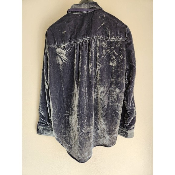 NWT Anthropologie Pilcro The Hadley Relaxed Velvet Buttondown Shirt Sz SP Petite - Picture 9 of 13